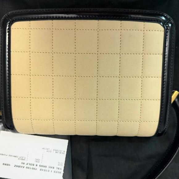 Saint Laurent Solferino Suede Small Bag Beige Black - Picture 4 of 13